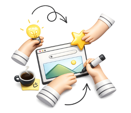 3D Creative Teamwork Illustration PNG, 3d style, for design-creative, free illustration