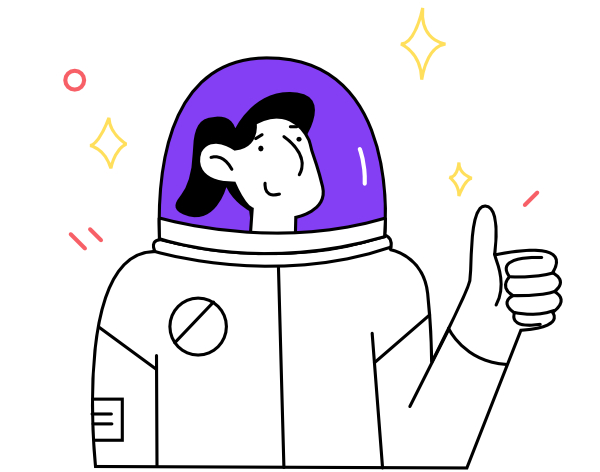 Lost in Space 404 Illustration, flat style, for 404-page, free illustration