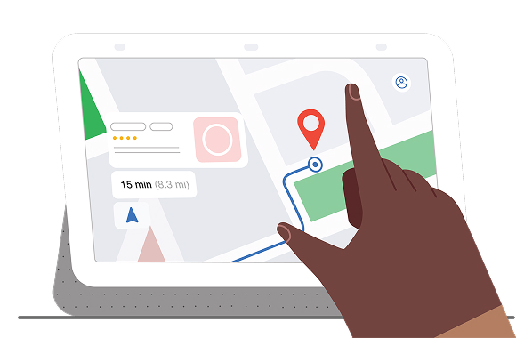 Navigating Digital Map on Tablet Illustration, flat style, for technology, free illustration