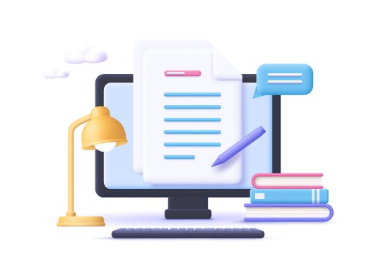 Online Homework & Assignment Study Illustration, 3d style, for education, free illustration