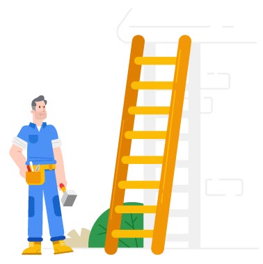 Professional Construction Worker Illustration, flat style, for maintenance, free illustration